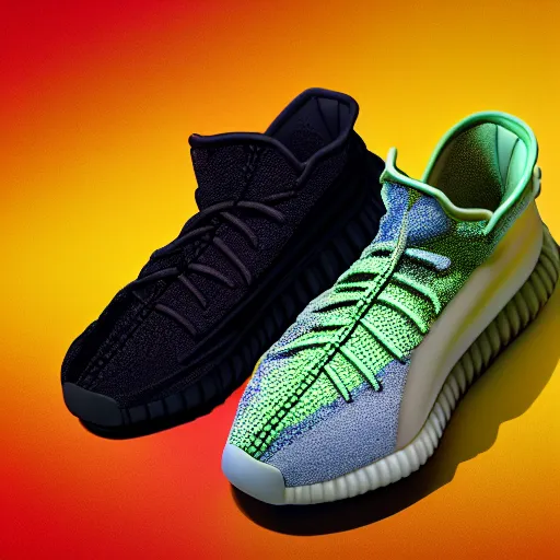 Image similar to subject photography of sneakers, adidas yeezy foam, margiela fusion, balenciaga, balman ultra rendered extreme realism and detail, 8 k, highly detailed, realistic, pbr, surreal, hyper realistic, colorful, direct lighting, 3 5 mm photo, photorealistic, sharp focus,