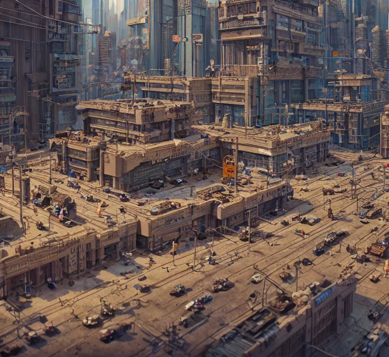 Image similar to hyperrealism photography hyperrealism concept art of highly detailed beavers builders that building highly detailed futuristic ( cyberpunk ) city by wes anderson and hasui kawase and scott listfield sci - fi style hyperrealism rendered in blender and octane render volumetric natural light