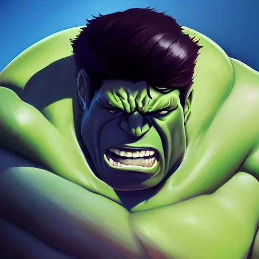 Image similar to face icon stylized minimalist the hulk, loftis, cory behance hd by jesper ejsing, by rhads, makoto shinkai and lois van baarle, ilya kuvshinov, rossdraws global illumination