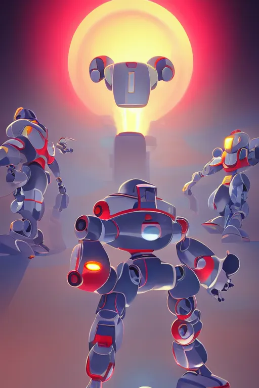 Image similar to metabots medabots medarotto medarot robot minimalist comics, behance hd by jesper ejsing, by rhads, makoto shinkai and lois van baarle, ilya kuvshinov, rossdraws global illumination ray tracing hdr radiating a glowing aura