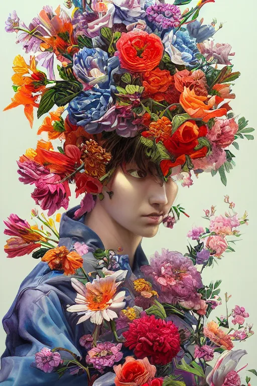 Image similar to a bouquet of colorful flowers, detailed painting, by James Jean and Ross Tran and Roger deam, masterpiece, award winning painting