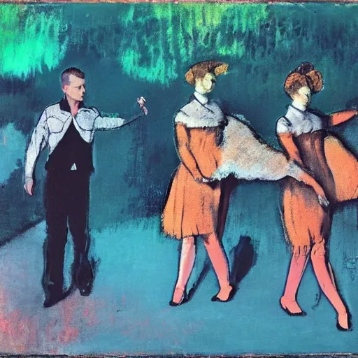 Image similar to westlife on stage art by degas