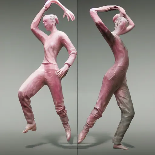 Image similar to photorealistic underground dance club, chinese exquisite carving sculpture, the sculpture is inflatable, fog pink hell themed, bosch paintings on walls, fog pink orchids growing on people, the human body is slowly merging with the sculpture, phantom, francis bacon, people wear surreal dramatic down jackets designed by jean - paul gaultier, epic photorealistic octane render ， hd film camera