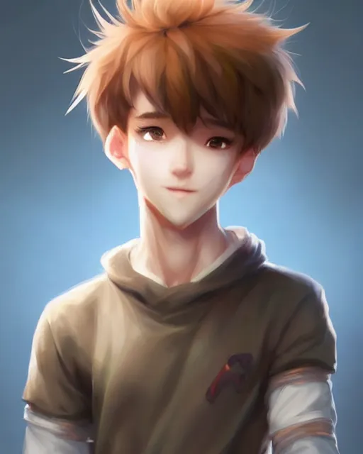 Image similar to character concept art of a cute young male anthropomorphic furry | | adorable nuzzle, key visual, realistic shaded perfect face, fine details by stanley artgerm lau, wlop, rossdraws, james jean, andrei riabovitchev, marc simonetti, and sakimichan, trending on weasyl