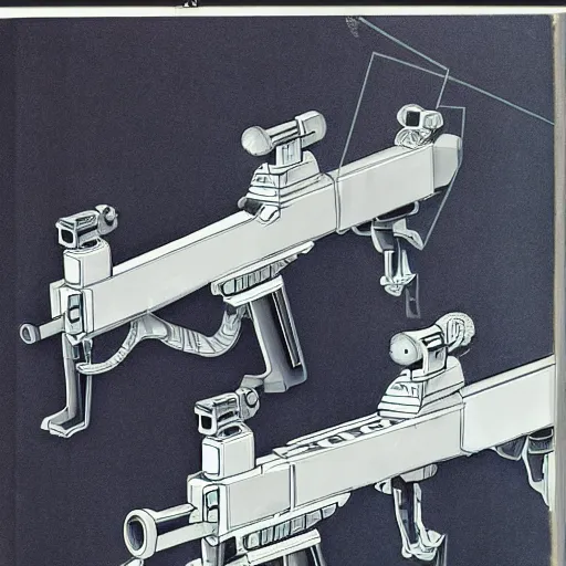 Image similar to a highly detailed portrait of a cybernetic plasma rifle with a white background