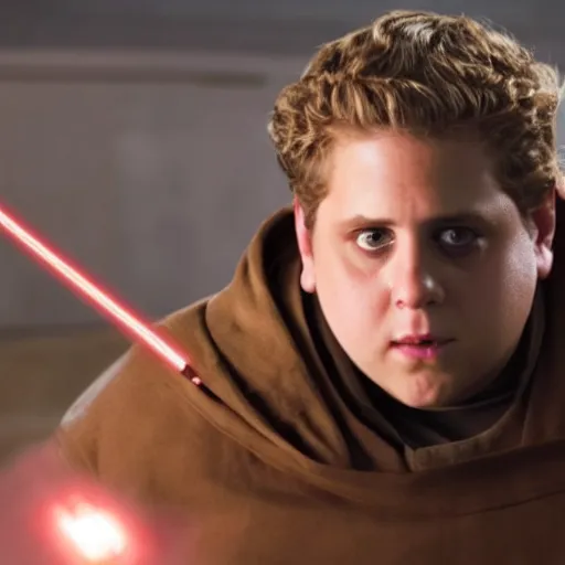 Prompt: jonah hill as anakin skywalker in star wars episode 3, 8k resolution, full HD, cinematic lighting, award winning, anatomically correct