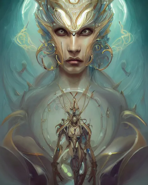 Image similar to portrait of a beautiful supernatural biomechanical emanation, by pete mohrbacher and artgerm and wlop, digital art, highly detailed, intricate, fantasy, mystical, sharp focus, Trending on Artstation HQ, deviantart, unreal engine 5, 4K UHD image