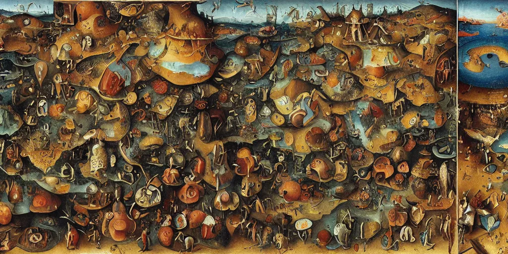 Prompt: biological valve body in the style of heironymus bosch, beautiful intricate colorful masterpiece, hyper detailed, hd