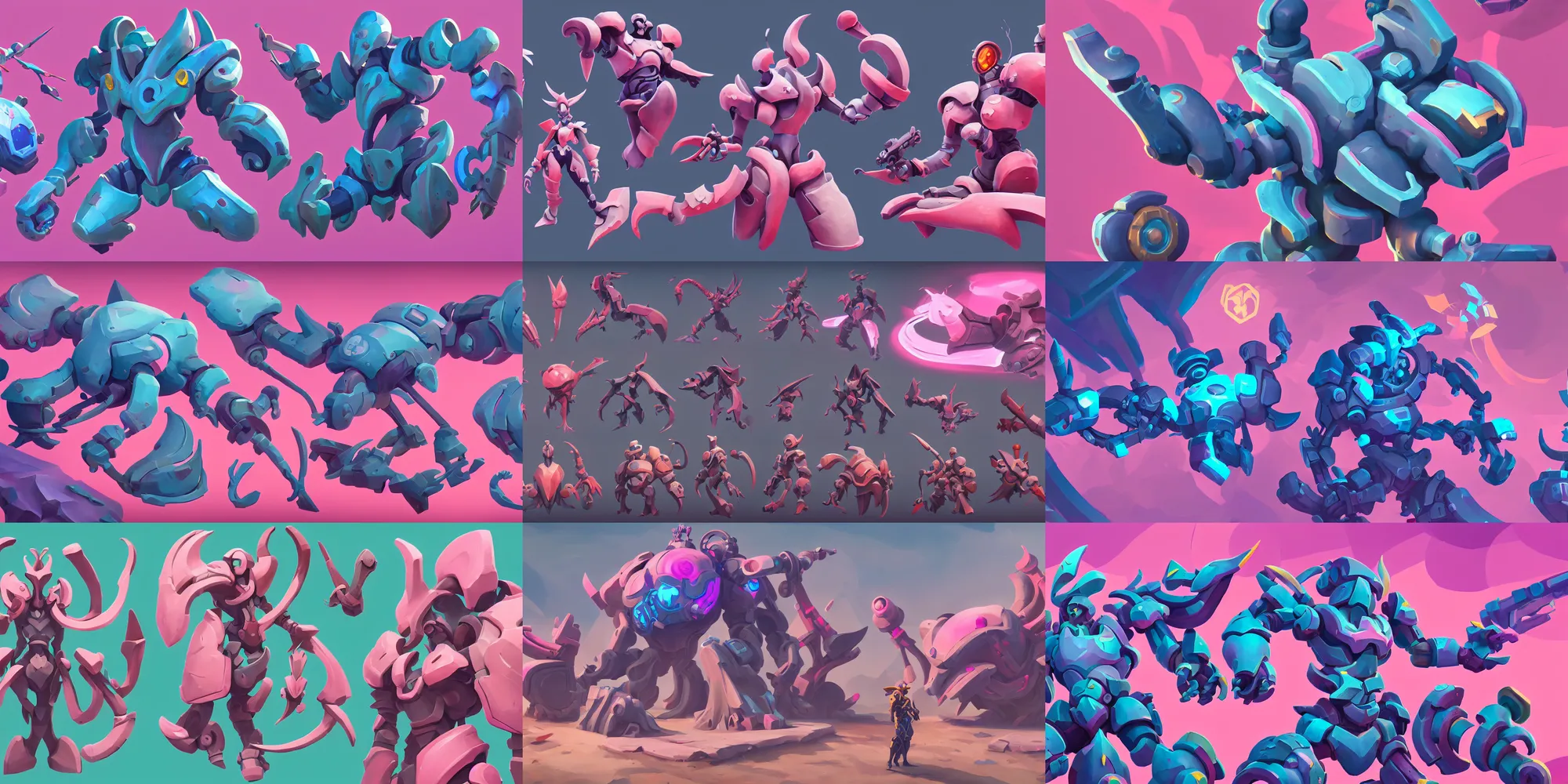 Prompt: game asset of exploration of complex shapes and forms that are organic, in gouache detailed paintings, props, stylized, 2 d sprites, kitbash, arcane, overwatch, blue and pink color scheme, 8 k, close up