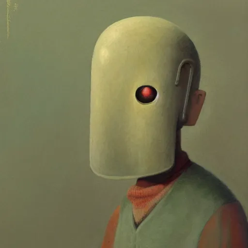 Image similar to a portrait of a character by Shaun Tan