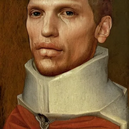 Image similar to A 14th century italian renaissance oil painting of Jerma985, portrait of Jerma985, grainy, realistic, very realistic, hyperrealistic, highly detailed, very detailed, extremely detailed, very neat, very epic, very cool, detailed, trending on artstation