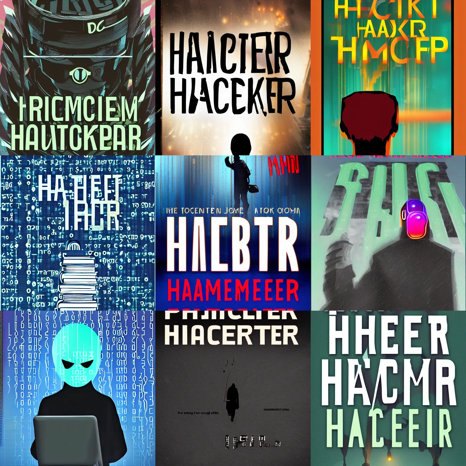 Prompt: prompt hacker, book cover
