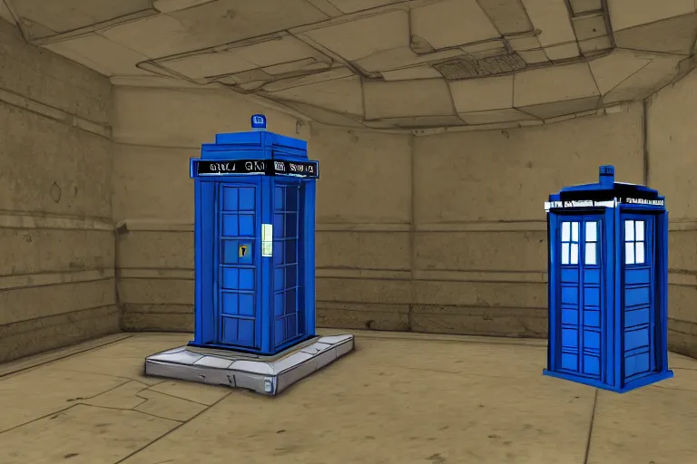 Image similar to tardis in portal 2