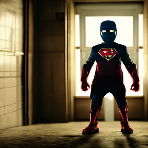 Image similar to movie still of boy super heroe cyborg, cinematic composition, cinematic light, by edgar wright