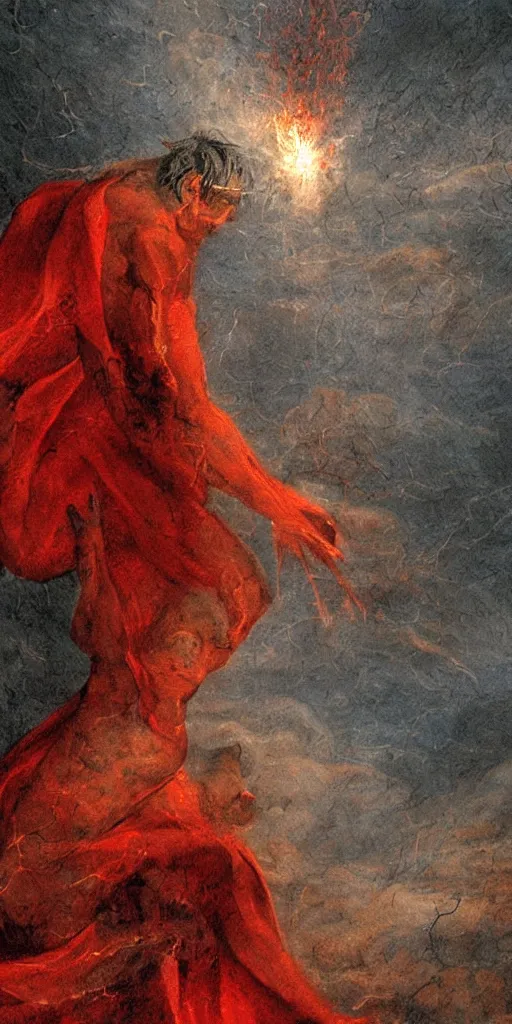 Prompt: ”Inferno as described by Dante, [realistic, detailed, epic]”