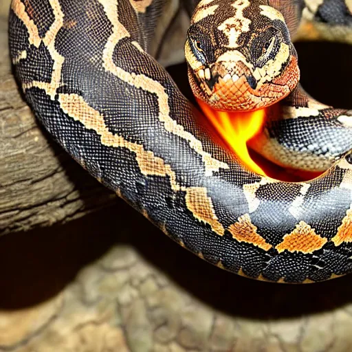 Image similar to fiery snake eating its tail