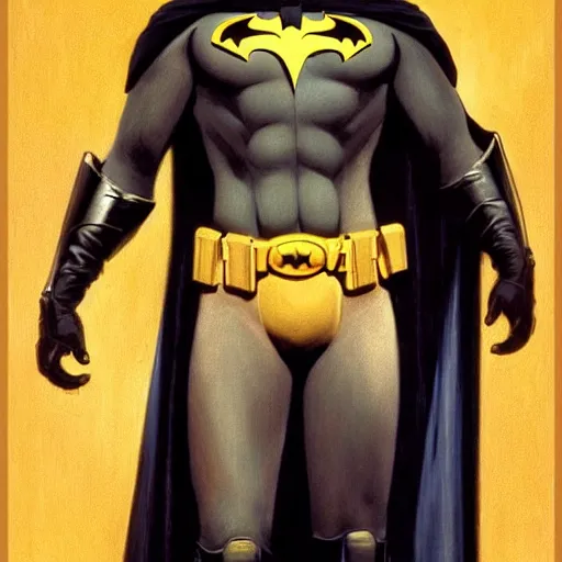 Prompt: Painting of Michael Keaton as Batman. Art by william adolphe bouguereau. During golden hour. Extremely detailed. Beautiful. 4K. Award winning.