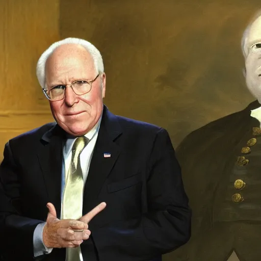Prompt: vice president cheney and the white whale