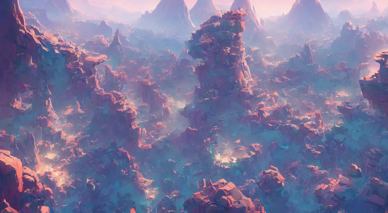 Image similar to flag colored wall fortress greeble illusion landscape wonderworld paradize, behance hd by jesper ejsing, by rhads, makoto shinkai and lois van baarle, ilya kuvshinov, rossdraws global illumination