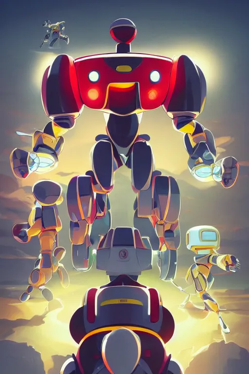 Image similar to metabots medabots medarotto medarot robot minimalist comics, behance hd by jesper ejsing, by rhads, makoto shinkai and lois van baarle, ilya kuvshinov, rossdraws global illumination ray tracing hdr radiating a glowing aura