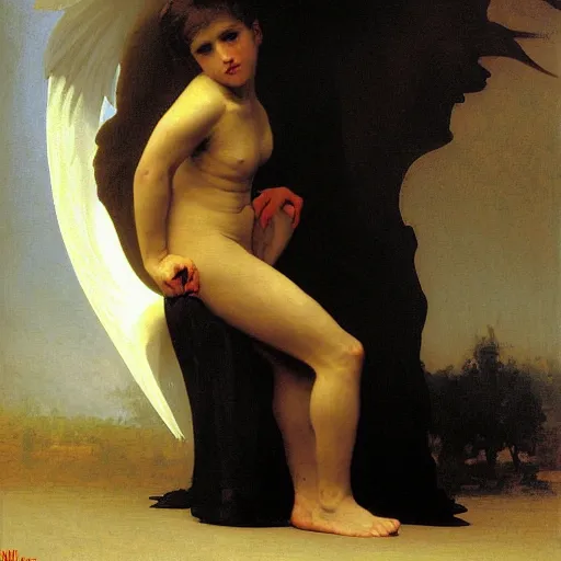 Image similar to painting of the devil by william bouguereau, high resolution