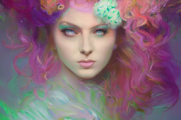 Portrait of a beautiful mistress with pastel massive | Stable Diffusion ...