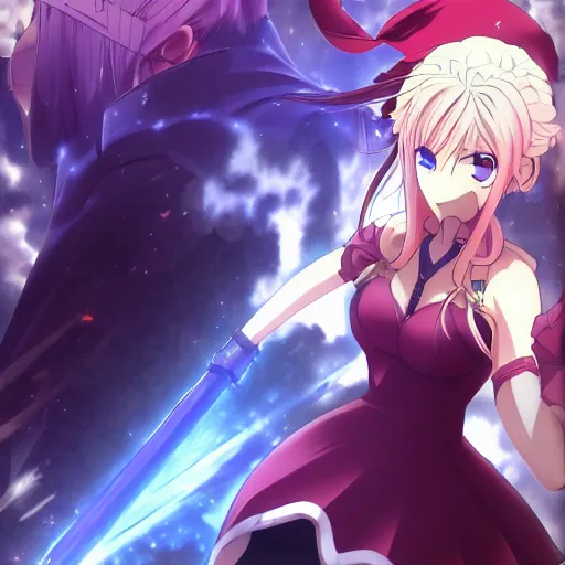 Image similar to fate / stay night, ufotable art style