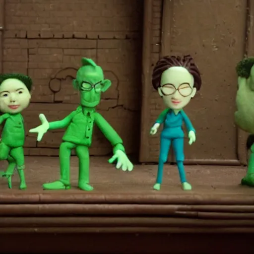 Prompt: claymation scene of the matrix