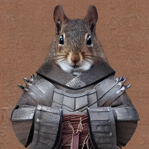 Image similar to a detailed character portrait of a squirrel samurai warrior from feudal kyoto, hyper real, intricate ultra realistic art,