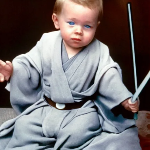 Prompt: a photo of obi wan kenobi as a baby