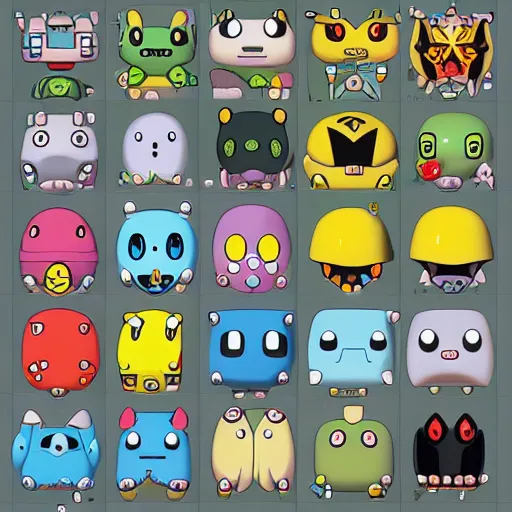 Image similar to portrait of a landscape, tamagotchi, digimon, pokemon, mr. men, medabots, 3 d render, towers