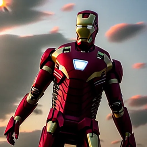 Prompt: a film still of Patrick Stewart as Iron Man in the new Iron Man film
