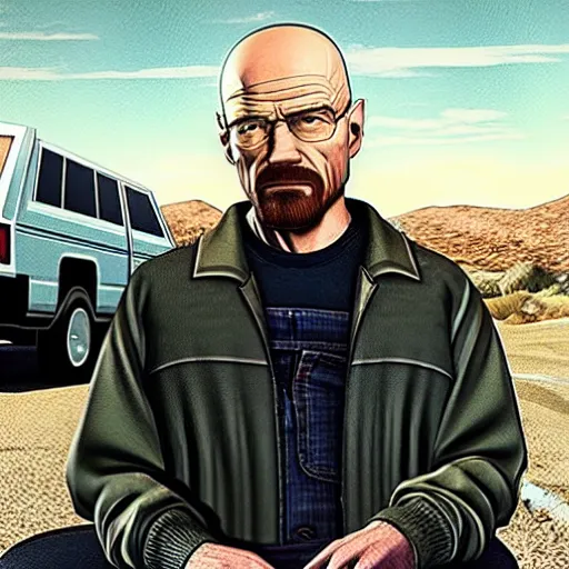 Image similar to walter white as the main character in the new gta 6 trailer