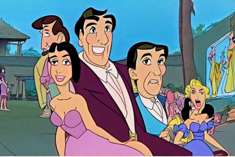 Prompt: don bluth cartoon animation the secret of kim kardashian epic film 1981