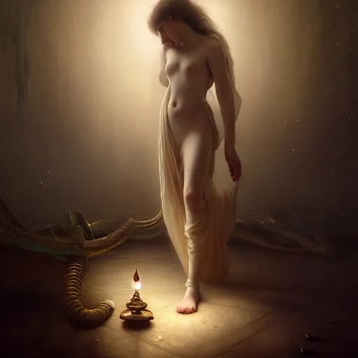 Prompt: the transcendent beings embodying fundamental fear, studio light, photoreal, by jaime jones, tom bagshaw, lawrence alma - tadema, greg rutkowski, deviantart contest winner, fantasy art, daz 3 d, intricate, elegant, highly detailed, 8 k, digital painting, concept art, sharp focus, illustration, golden ratio, cosmic horror