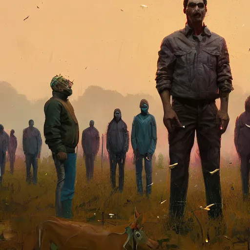 Image similar to a farm of human heads that look like Jair Messias Bolsonaro, Simon Stalenhag, Wadim Kashin, 4K, cinematic