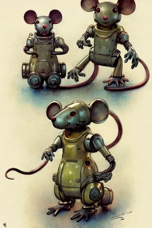 Image similar to ( ( ( ( ( 1 9 5 0 s retro science fiction mouse robots. muted colors. ) ) ) ) ) by jean - baptiste monge!!!!!!!!!!!!!!!!!!!!!!!!!!!!!!