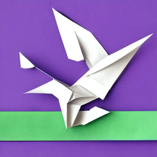 Prompt: a beautiful logo of blue wild goose, 2 d origami, digital art