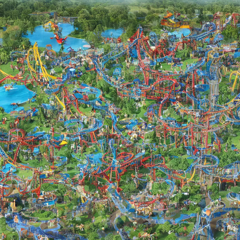 Image similar to birds eye view theme park