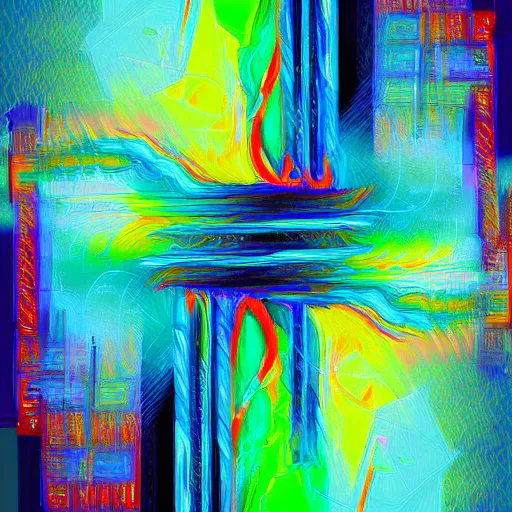 Prompt: a abstract oil painting of artificial intelligence, digital art,