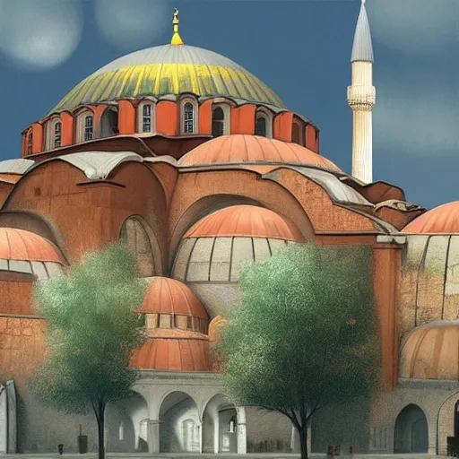 Image similar to hagia sophia, muted colors, by gediminas pranckevicius