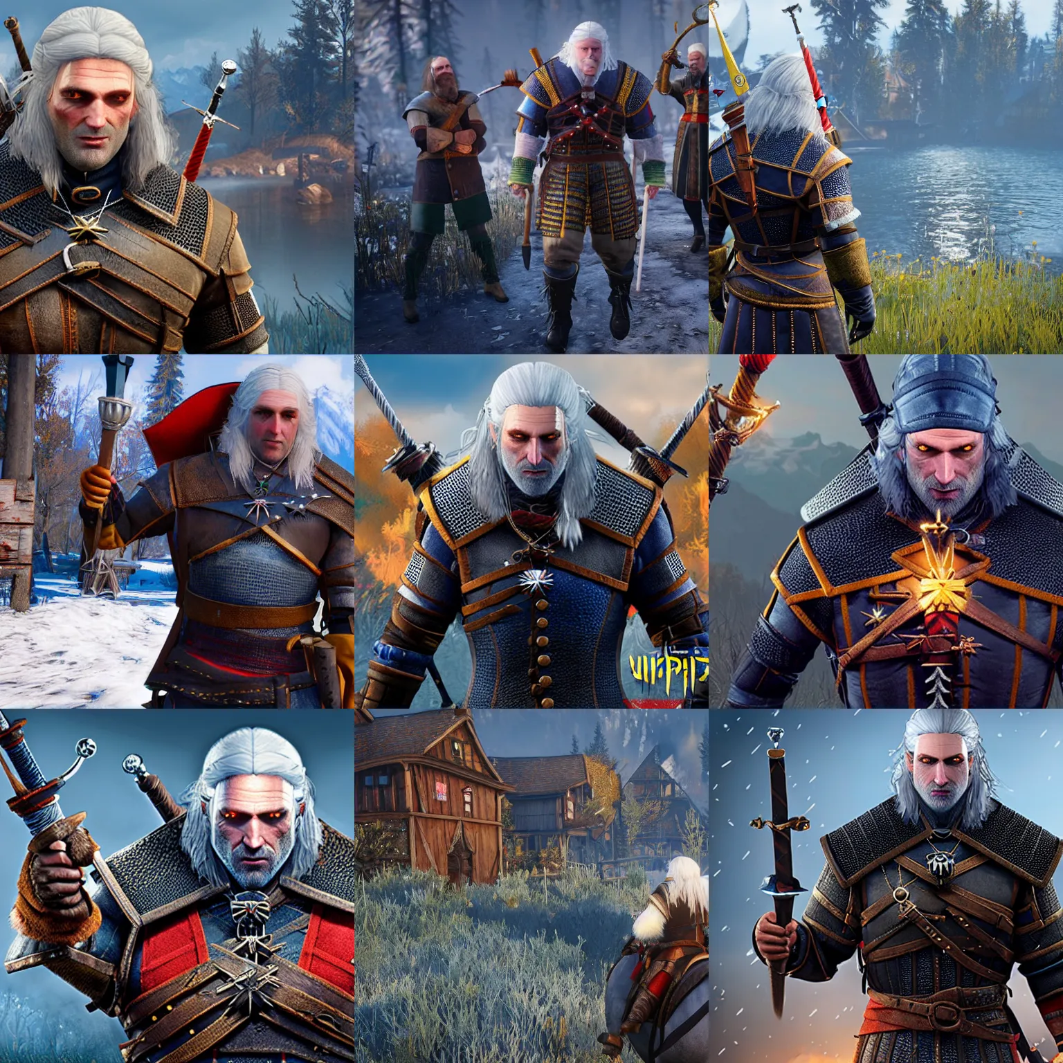 Prompt: Noddy in The Witcher 3