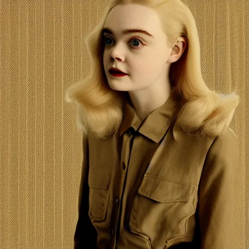 Prompt: Elle Fanning retro-futurism portrait