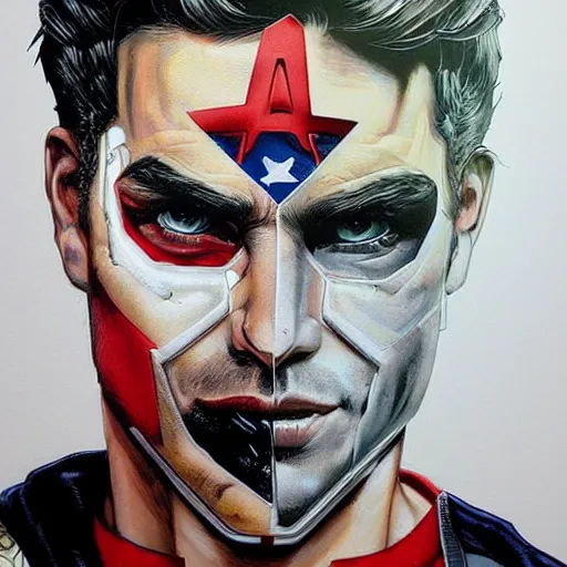 Image similar to male super hero by sandra chevrier and wlop!!