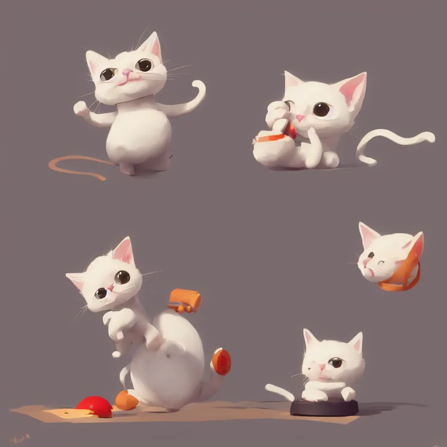 Prompt: a cute little kitten funny and happy, he is behind many obstacles, art by Goro Fujita, ilustration, concept art, sharp focus, ArtStation