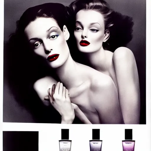 Image similar to fragrance advertising campaign by richard avedon