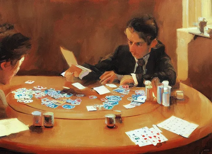 Image similar to a highly detailed beautiful portrait of hamster playing poker, by gregory manchess, james gurney, james jean