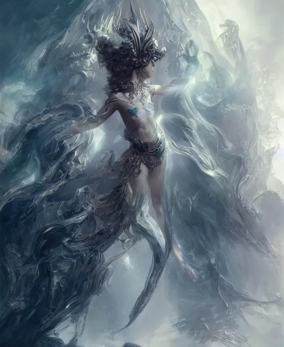 Image similar to fallen god, fantasy, intricate, elegant, highly detailed, digital painting, artstation, concept art, art by artgerm and and ruan jia