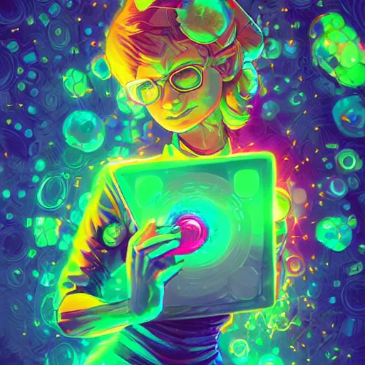 Image similar to skill magic geek inside matrix deepdream radiating a glowing aura stuff loot legends stylized digital illustration video game icon artstation lois van baarle, ilya kuvshinov, rossdraws,