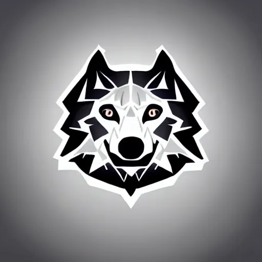 Prompt: photoshop vector design logo concept of a wolf